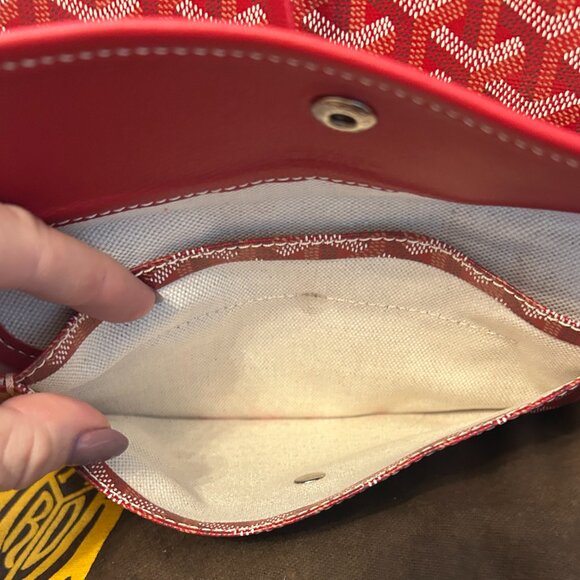 GOYARD Saint Louis PM in Red with Customized Reinforced Corners, includes Pouc - Picture 6 of 14